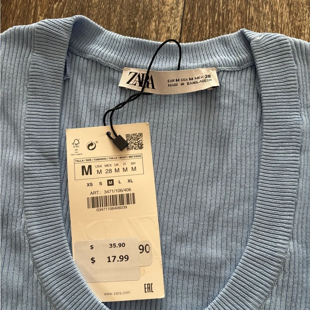 Zara Ribbed Knit Top - Picture 2 of 5